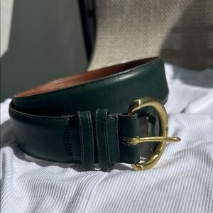 Vintage Coach Bottle Green Leather Belt 8500 Medium